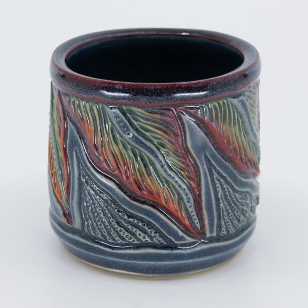 Leaf Carved Cup by Sandy Miller