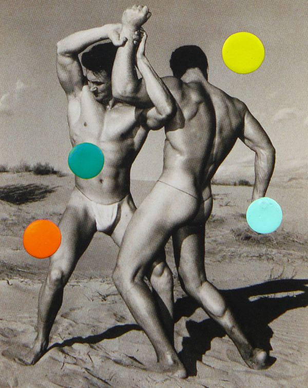 untitled (two men wrestling on the beach) by Robert Larkin