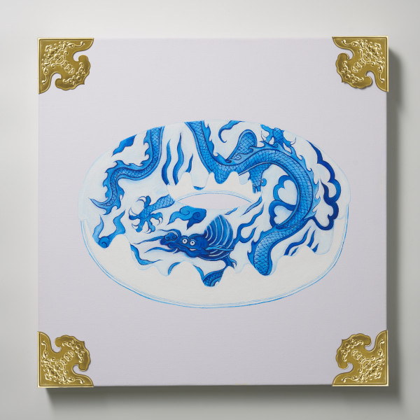 Donut 01 (Blue-and White Cabinet of Curiosities series) by Angel Hui