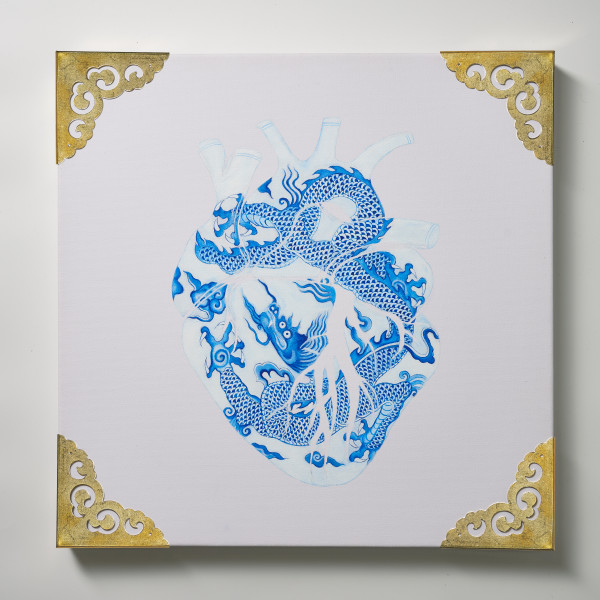 Heart 01 (Blue-and White Cabinet of Curiosities series) by Angel Hui