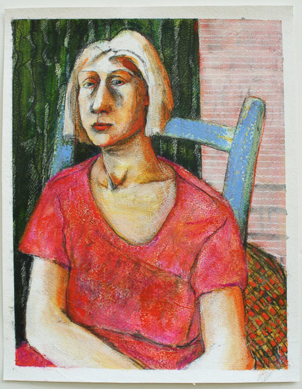 Woman in Blue Chair by Eve Whitaker