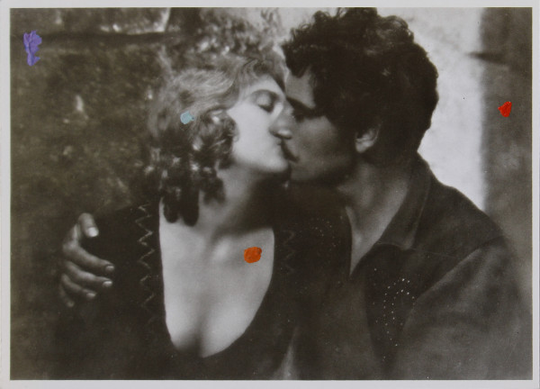 untitled (woman with obvious  cleavage kissing man) by Robert Larkin