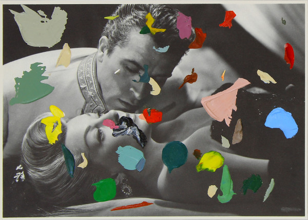 untitled (man about to kiss woman with awesome hair and who is lying down) by Robert Larkin