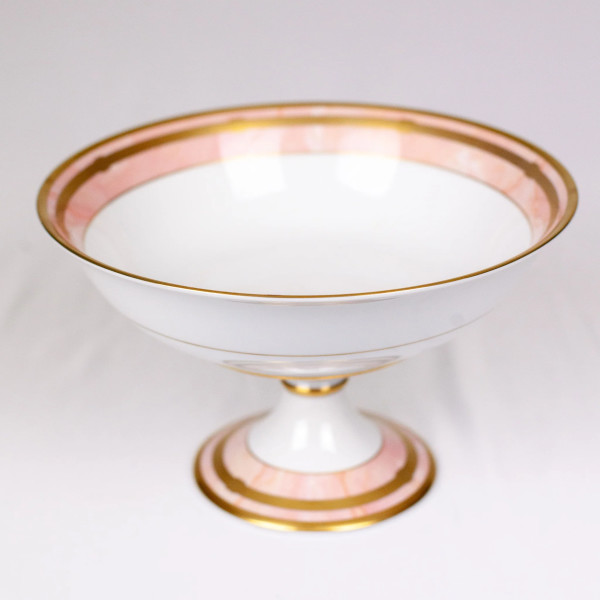 Footed Bowl, White/pink, Porcelain,Gaudron-Marbre Rose by Christian Dior