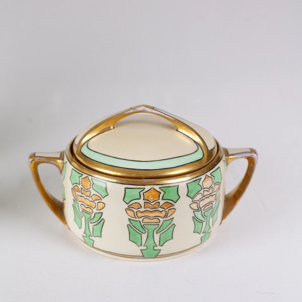 Hand-Painted Art Deco Covered Dish by Rosenthal Selb Bavaria