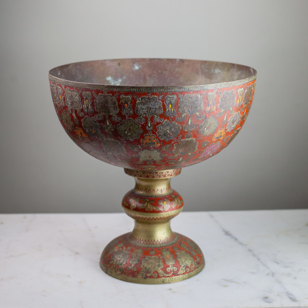 Brass with Red Enamel Chalice