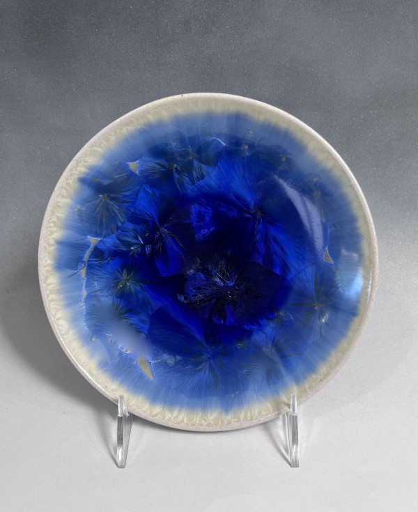 Small Blue with White Plate by Nichole Vikdal