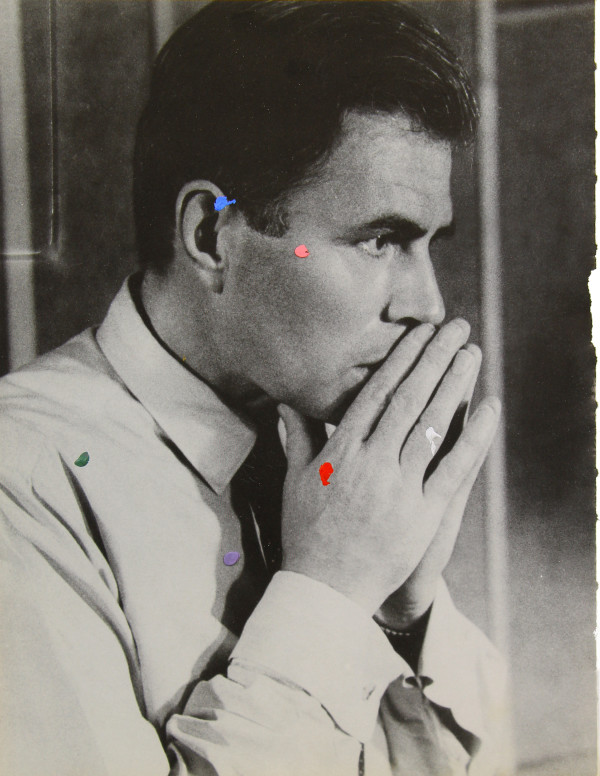 untitled (profile of man w/ his hands to his mouth) by Robert Larkin