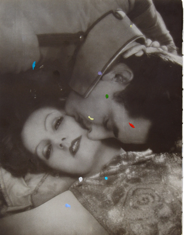 untitled (man kissing a woman who is lying down staring at viewer) by Robert Larkin