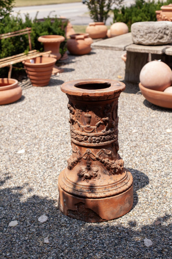 Italian Impruneta Terracotta Pedestal by Antica Manifattura Ricceri d'Impruneta