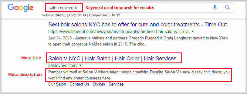 google search result example