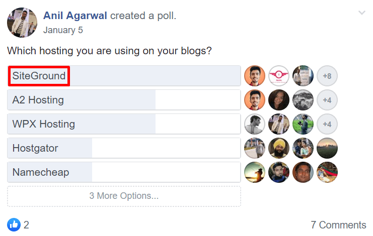SiteGround Tops Facebook Group Survey 3